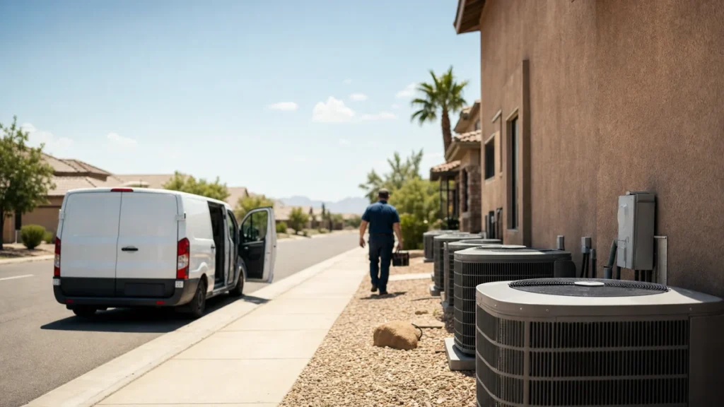 How should an HVAC company scale up ads for peak season?