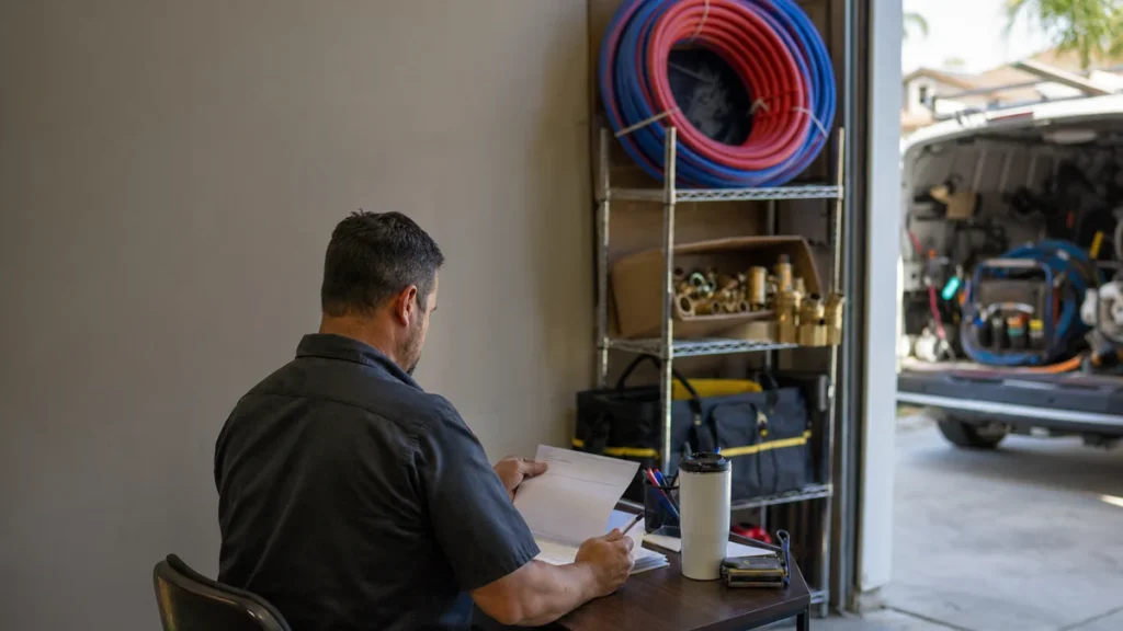 What should I look for in a plumbing marketing agency contract?