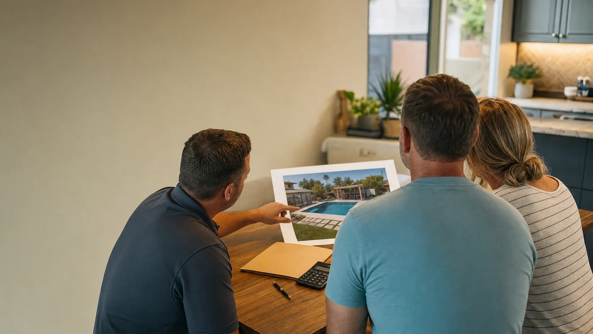 How should a pool builder advertise financing options?