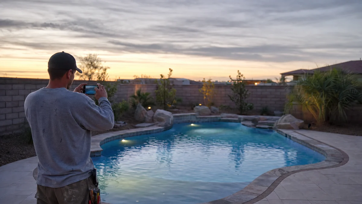 What should a pool builder post on Instagram and Facebook?