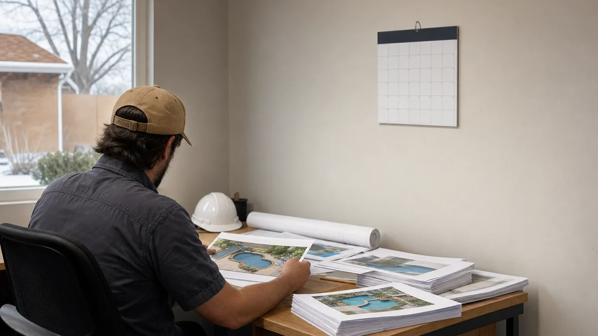How should pool builders nurture leads who plan to build next year?