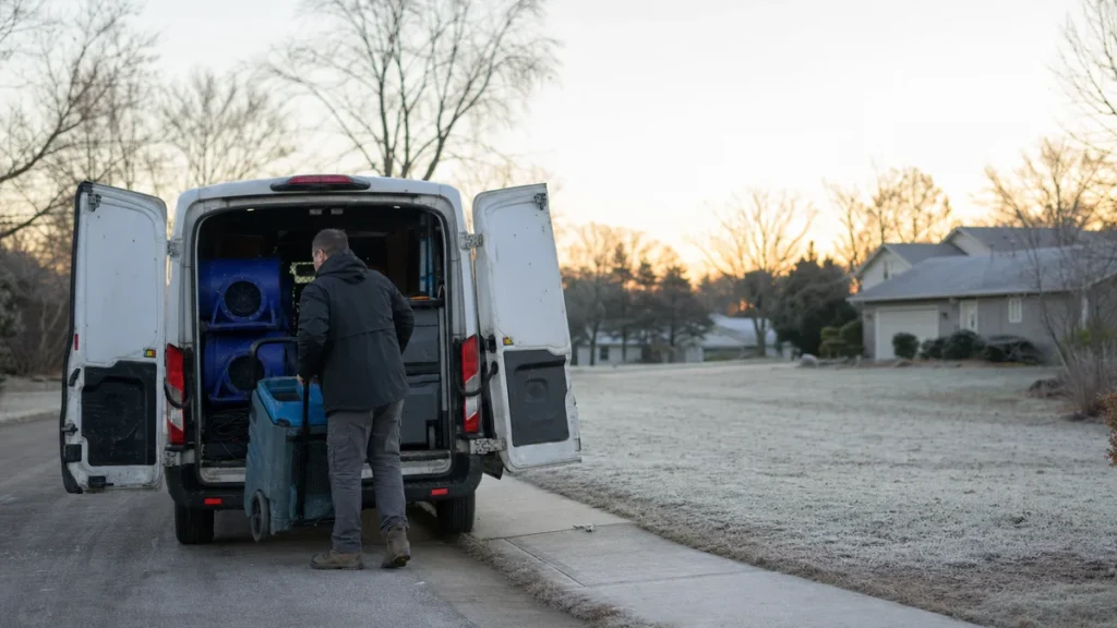 Why do restoration ad costs spike during storms and freezes?