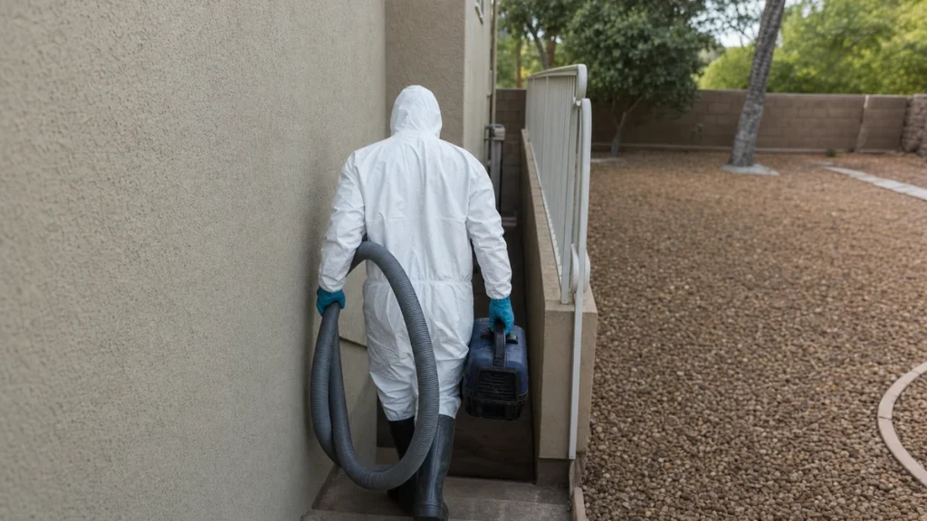 What should a sewage cleanup page say to get emergency calls?