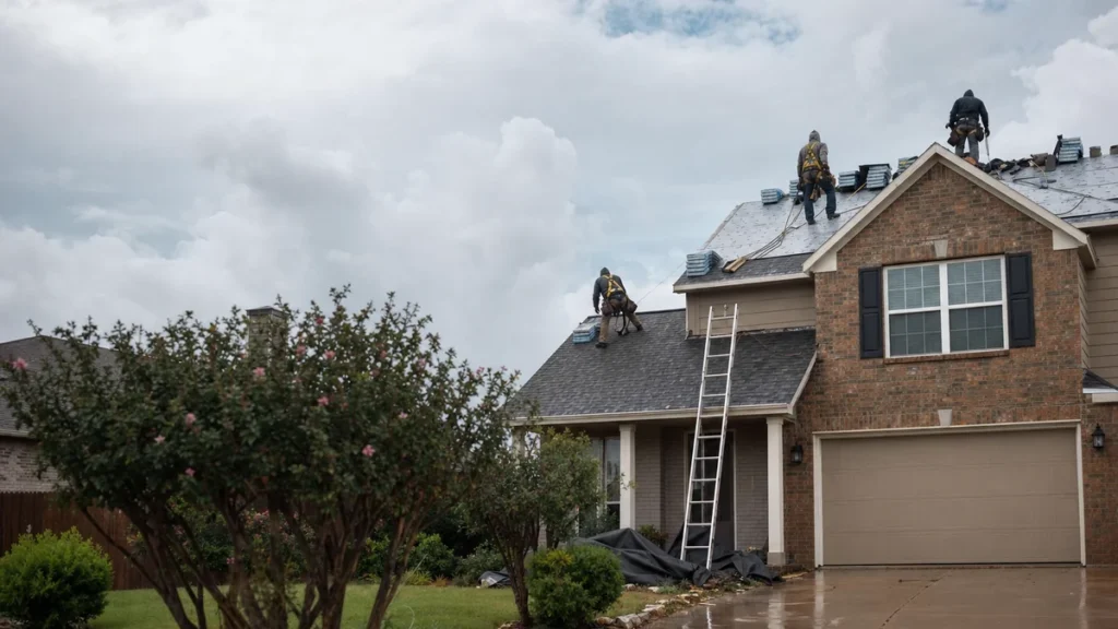 How should my roofing ad budget change from storm season to winter?